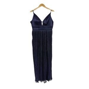City Vibe Navy Blue Shimmer Formal Dress Evening Gown Womens Juniors 15 NWT